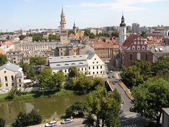 A panorama of Opole with a view of the Town Hall